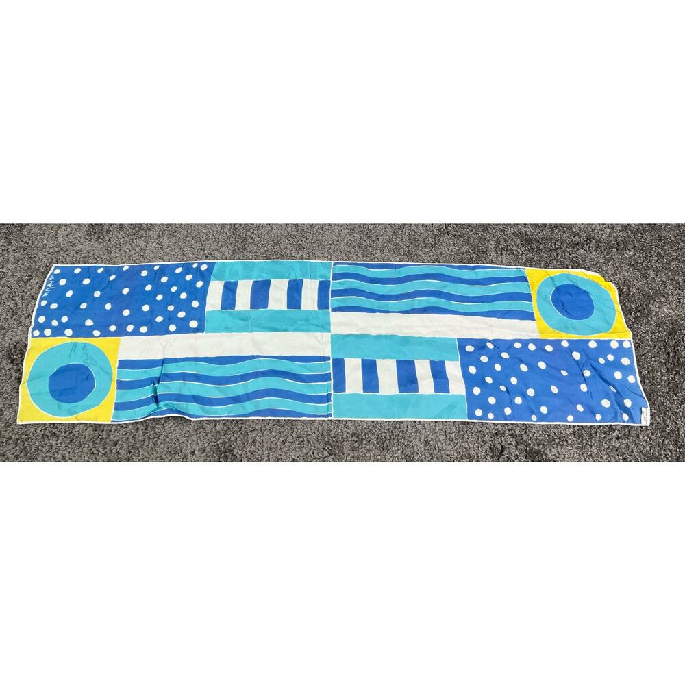 Vintage Scarves by Vera rectangle scarf geometric Hand rolled